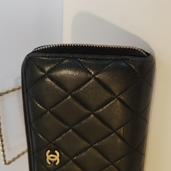Chanel Lambskin Quilted Zip Long Wallet - Picture 3 of 13